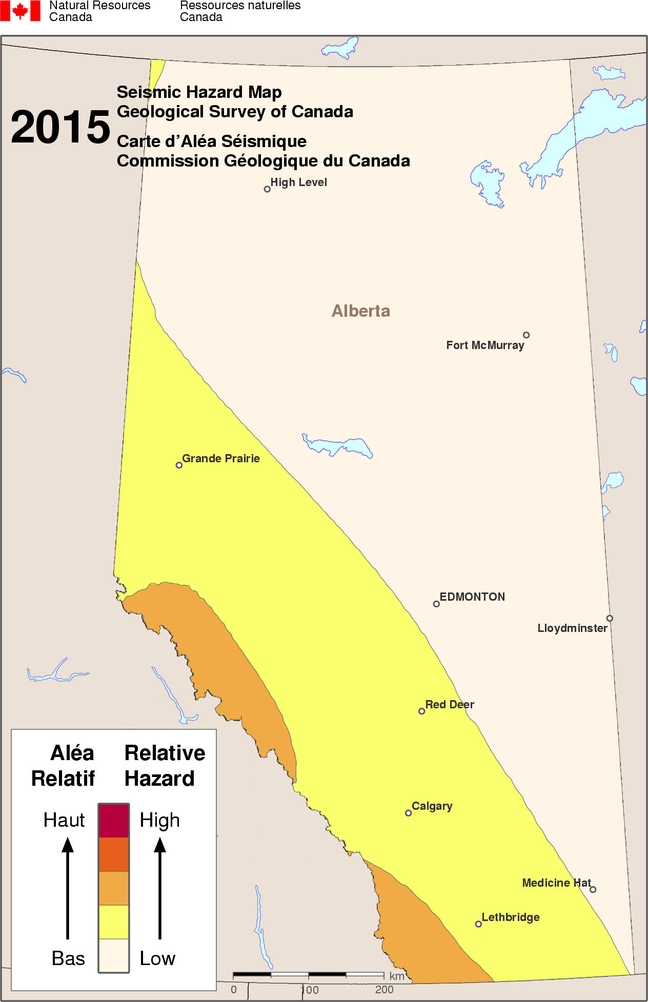 2015 NBCC seismic hazard map - AB