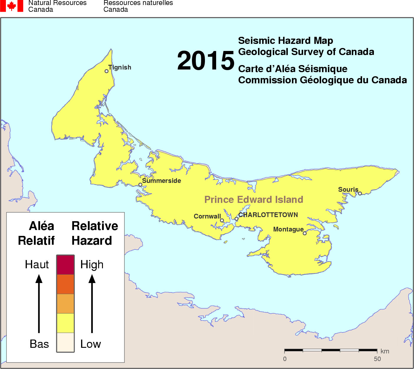 2015 NBCC seismic hazard map - PE
