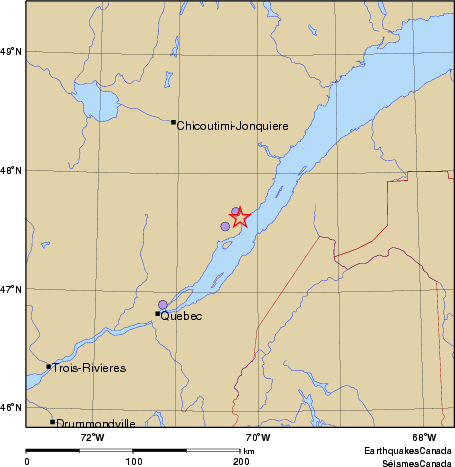 Community Internet Intensity Map for the magnitude 2.2 earthquake on 2018// at 01:: UTC, 5 km WSW of La Malbaie, QC