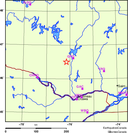 carte des localisations des stations sismologiques locales
