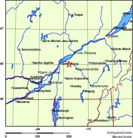 Map of Earthquake Localities