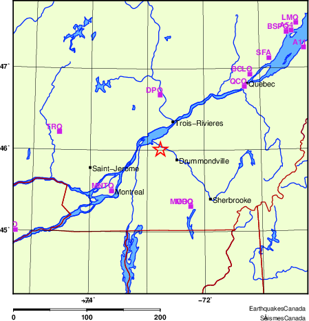 Map of Regional Seismographs