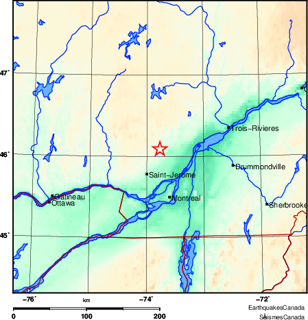 carte des environs du séisme