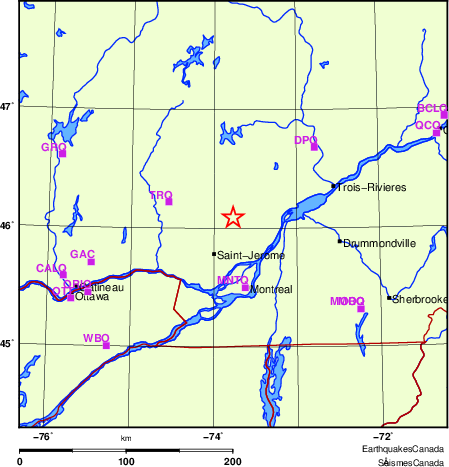 Map of Regional Seismographs