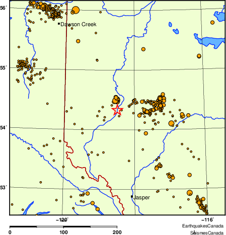 Map of earthquakes magnitude 2.0 and larger, 2000 - present