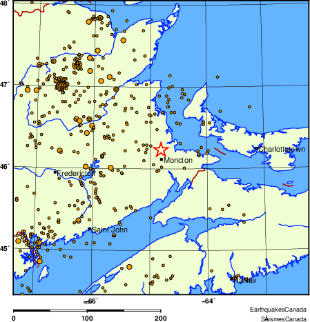 Map of earthquakes magnitude 2.0 and larger, 2000 - present